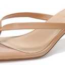 Women's Kitten Heels Sandals Square Open Toe Flip Flop Heels 1.8-2 Inch Heeled Sandals for Women (7.5, Nude)