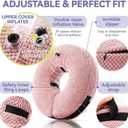 Loflaze Soft Inflatable Dog Cone Collar, Cat Size - Dog Neck Donut, E Collar Alternative for Recovery (Pink, M)