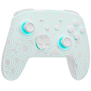 FUNLAB Switch Pro Controller Wireless Compatible with Nintendo Switch2/OLED/Lite, Firefly Bluetooth Remote Gamepad with Hall Effect Joysticks/RGB 7 LED Colors/Paddle/Turbo/Motion Control - White