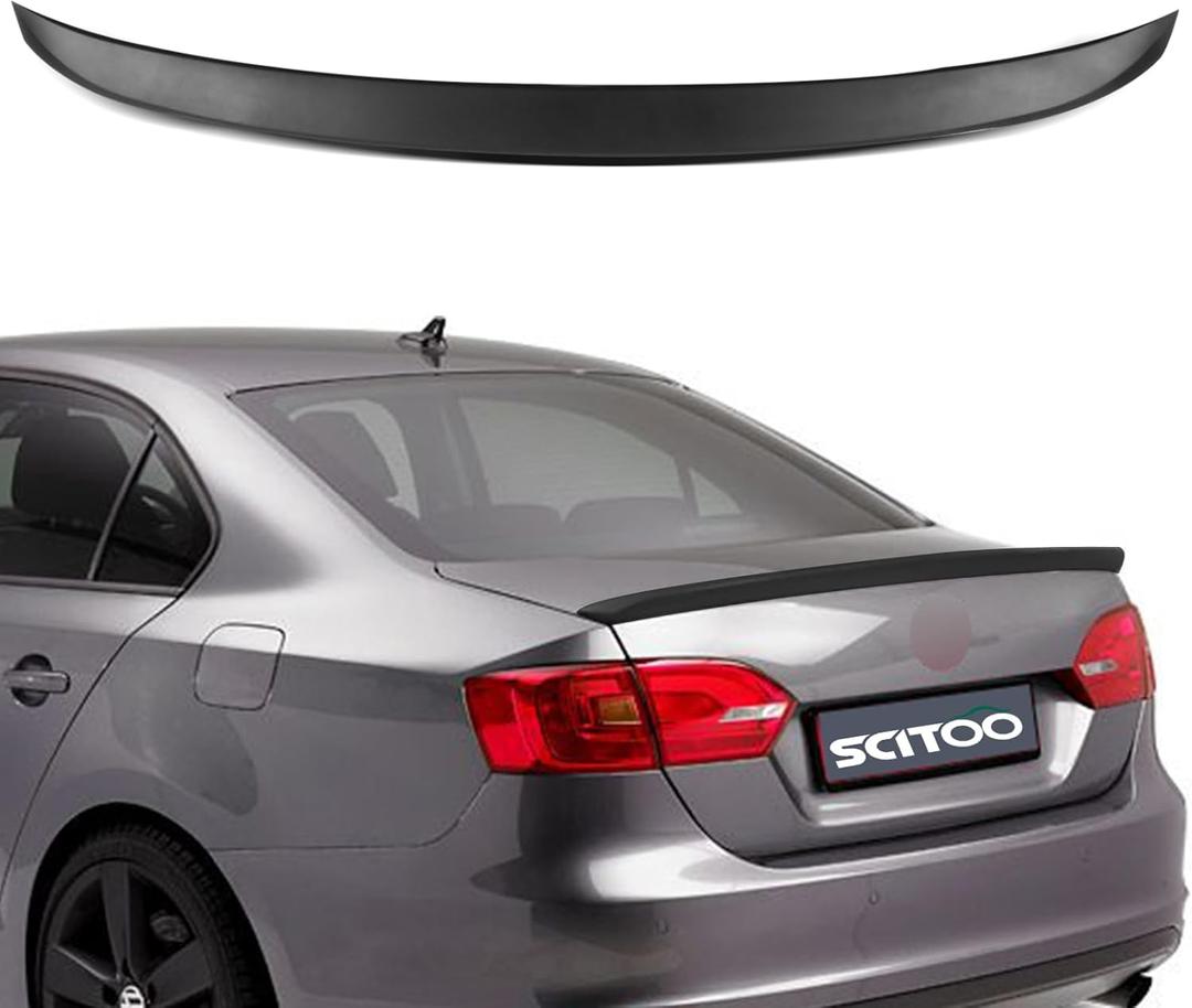 SCITOO ABS Black Rear Trunk Spoiler Wing Exterior Accessories Styling Kits Replacement for Volkswagen for Jetta 4-Door Sedan 1.8L Highline