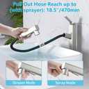 MIAOHUI Vessel Sink Faucet with Pull Out Sprayer, 3 Spray Mode Tall Bathroom Sink Faucet, High Bathroom Faucets for Sink 1 Hole, Single Handle Modern Vanity Faucet with Fountain Mode, Brushed Nickel