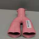 Dual Exhaust Tip 2.5 inch Inlet, Universal Car Exhaust Pipe Modification Tail Throat Tail Pipe Stainless Steel Muffler Tip, Adjustable Heart Shaped Car Decoration (Curved,Pink)