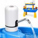 Water Table Pump Toy for Kids - Battery Powered Water Pump with 3 Hours Non-Stop Fun Summer Portable Outdoor Water Table Accessories for Toddlers KidsWhite