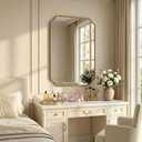 30"x22" Gold Wall Bathroom Mirror, Scalloped Edge Vanity Mirror