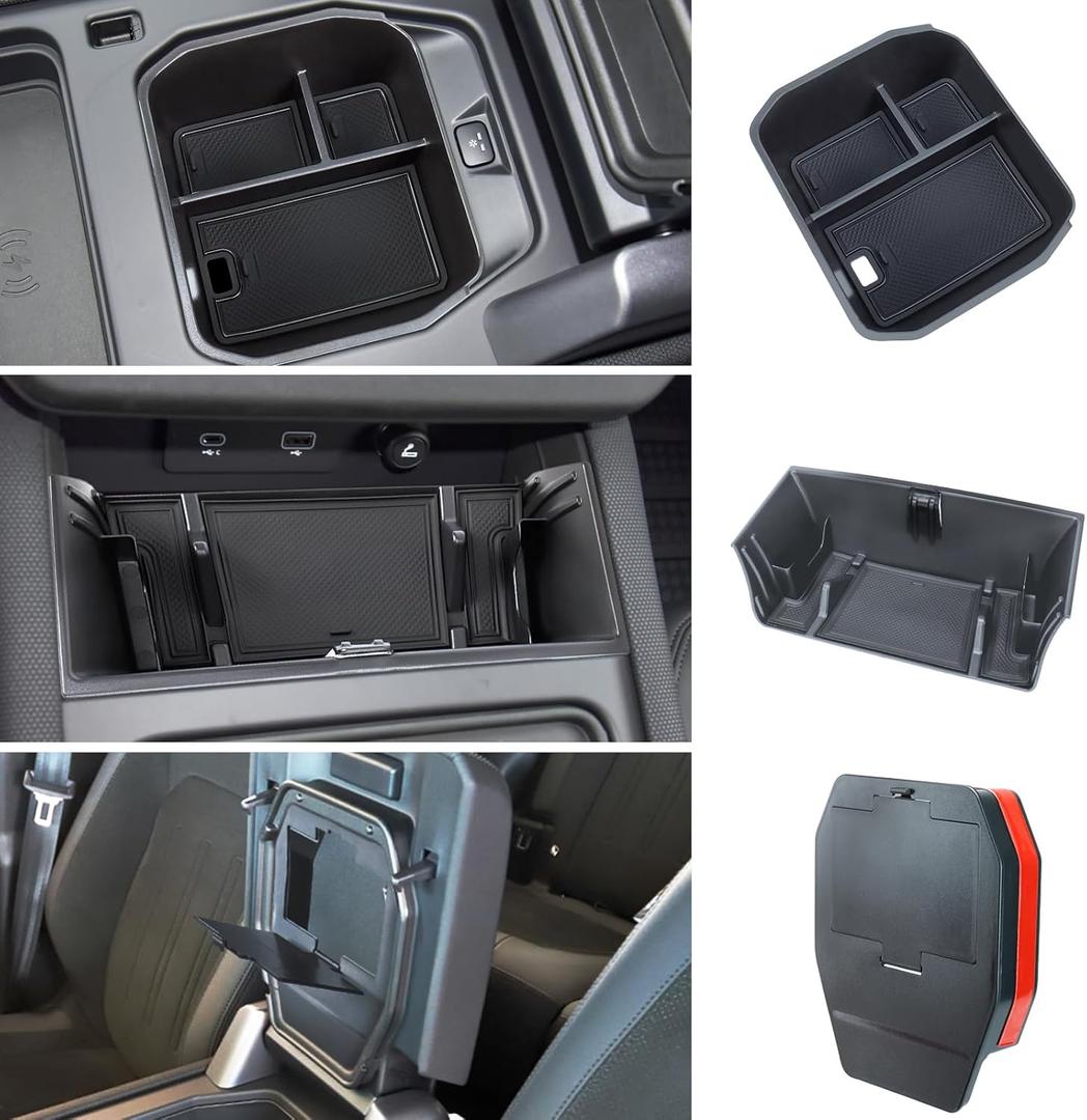 Center Console Organizer Compatible with 2020-2024 Land Rover Defender Armrest Storage Box and Armrest Hidden Tray Middle Console Organizer Interior Accessories-ONLY for Refrigerator