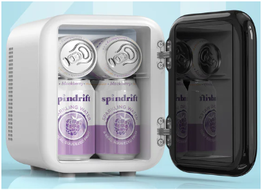 CROWNFUL Mini Fridge, 4 Liter/6 Can Portable Cooler and Warmer Personal Fridge for Skin Care, Cosmetics, Food, Great for Bedroom, Office, Car, Dorm, ETL Listed (White)