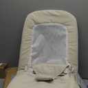 3-in-1 Portable Baby Bouncer & Rocker Chair for Newborn to Toddler - 4 Adjustable Recline Positions, Breathable Cotton Fabric, Natural Vibration, Supports Up to 33 lbs (Oatmeal Khaki)