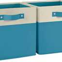 RiverRidge Kids storage bins - 10.5 Cube Storage Organizer with Handles - Turquoise Two-Tone closet organizers and storage for Toys, Shoes & More  Fits Cabinets