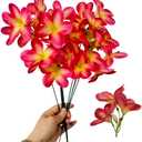 10 Bunch Pink Artificial Flowers Fake Plumeria Flower with Stems,12inch Real Touch Lifelike Frangipani Flower Bouquets for Wedding Engagement Party Cake Topper Spring Flowers Beach Decor