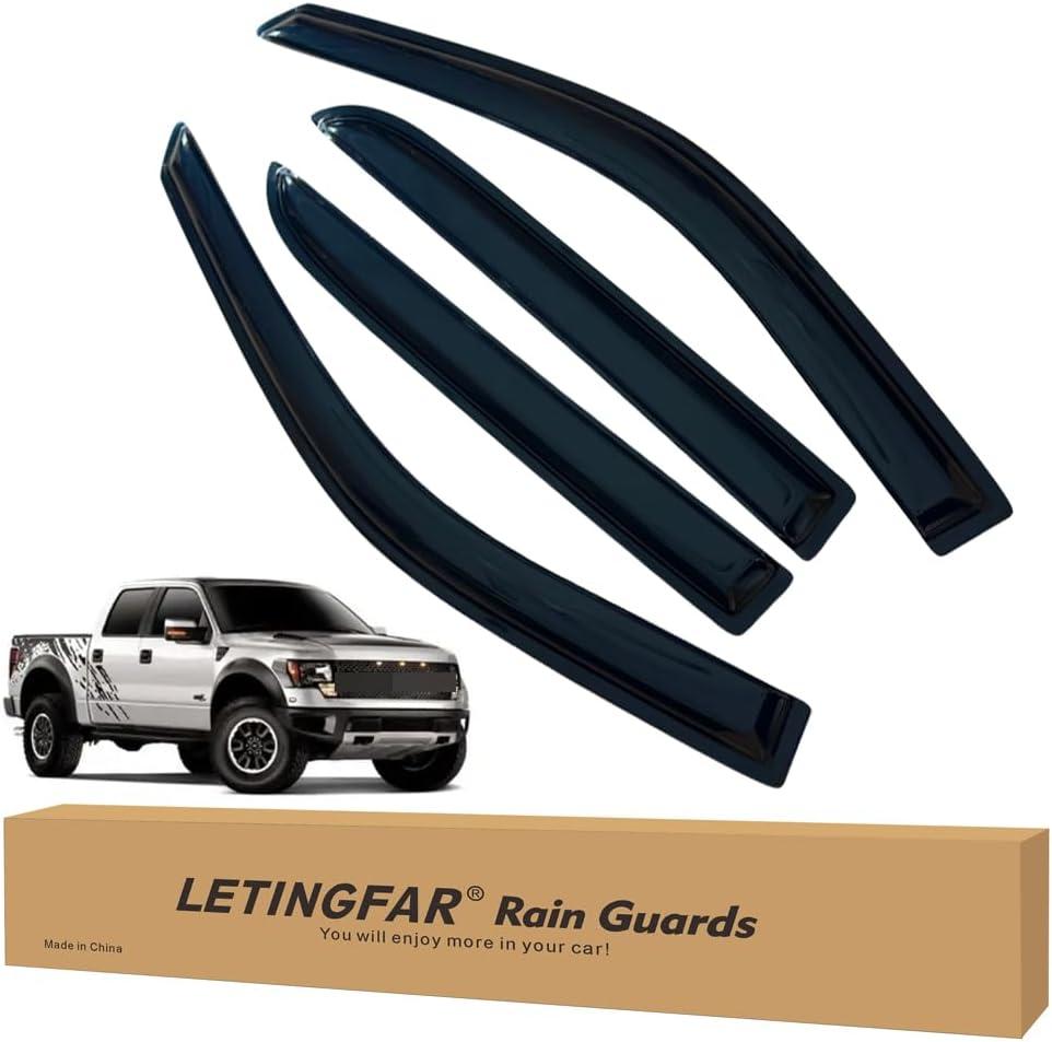Window Visors Rain Guards for Ford F150 SuperCrew 2009 2010 2011 2012 2013 2014 Accessories, Wind Deflectors Vent Shades for Ford F150