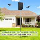 Yaocom 15 FT Heavy Duty Iron Purple Martin Bat House Pole with Ground Socket, Adjustable 5-Section Anti Rust Steel Pole, Bird Feeder Accessories for Outdoors (Black)