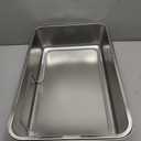 High Sided,XL Stainless Steel Cat Litter Box with Metal Lid,10.24 inch Tall