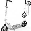 Nattork Kick Scooter for Age 6+ Kids Teens Adults, Max Load 240 LBS, Adjustable Height Foldable with 8" Large Wheels, Anti-Shock Suspension