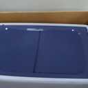 IRIS USA Cat Litter Box XX-Large Open Top with High Sided Walls Tall Scatter Shield Scoop Included Easy Clean Plastic Pan for Big Cats Kittens Multi-Cat Households 30"L x 20"W x 14"H Navy