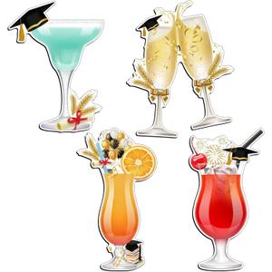 2 x Konohan 4 Pcs 2026 Graduation Cocktail Cruise Door Decorations Graduation Magnetic Car Magnets Book Academic Cap Diploma Drink Magnets Cruise Must Haves for Carnival Stateroom Door Refrigerator