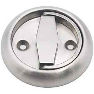 QT Home Decor Round Recessed Door Handle/Deadbolt (No Key)(Standard US Door 1.3-1.7 inch / 35-45mm), NOT for Pocket Doors, Thick Latch with Round Edge.