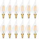 GoBright E12 LED Candelabra Bulbs 60 watt Equivalent, 2700K Soft Warm White Dimmable Chandelier Light Bulbs, 6W 630LM Flame Tip Candle Light Bulbs for Ceiling Fan, Home Decor, 11-Pack