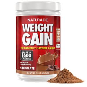 Naturade Weight Gain Nutrition Drink Mix for Healthy Weight Support, Balanced Calories with Protein, Vitamins & Minerals, Chocolate - 20.3 oz (EXP 01/31/28)