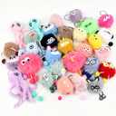 30 Pack Kawaii Plush Keychains Bulk, Cute Stuffed Animal Keychains for Birthday Party Favors, Goodie Bag Fillers, Carnival Prizes