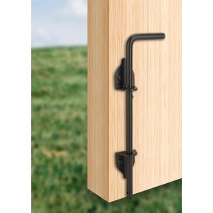 Heavy Duty Cane Bolt Drop Rod, Solid Steel Cane Bolts for Wood Fences PVC Vinyl Metal Gates Fences Doors (Black Finish 1 Pack)