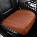 TIEHESYT Luxury Faux Leather Car Seat Cover Front Bottom Protector, Seat Cushion Without Backrest, Anti-Slip and Wrap Around The Bottom, Fit Most Cars & Vehicles, 1 Piece, Brown