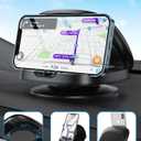 Phone Mount for Car, 360 Rotatable Dashboard Horizontal & Vertical Viewing Cell Phone Holder, Washable Reusable Car Phone Mount, for iPhone Samsung & Smartphones (Classic Black)