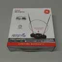 GE Traditional Rabbit Ears Indoor Black TV Antenna, 15 inch Extendable Dipoles and Circular Loop, Tabletop Antenna, Digital, HDTV Antenna, Smart TV Compatible, 4K 1080P VHF UHF, Compact Design, 33676 Rabbit Ear Antenna