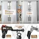 KAMANINA 2 Pack Curtain Rod 48 to 84 Inches (2.6-7.1ft), 1 Inch Curtain Rods for Windows, Single Drapery Rods with Square Finials, Black