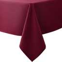 Biscaynebay Textured Fabric Christmas Rectangle Tablecloths 60x84 Inches, Burgundy Water Resistant Tablecloths for Dining, Kitchen, Wedding, Parties etc. Machine Washable