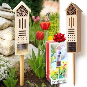 Wooden Insect House, Insect Hotel for Bugs, Bees, Butterflys, Ladybirds, Natural Beneficial Insect Habitat for Garden and Yard