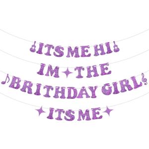 Canitor Its Me Hi Im the Birthday Girl Its Me Banner Happy Birthday Banner Birthday Party Decorations for Fans Girls Women Purple