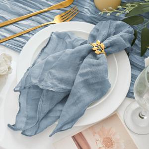 12 Pack Cheesecloth Napkins 20"x20" Dusty Blue Boho Gauze Cheese Cloth Napkins Bulk Rustic Dinner Table Decor for Wedding Bridal Baby Shower Party