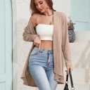 MONNURO Plus Size Women's Lightweight Open Front Cardigan Sweaters with High-Low Hem (XXXL)