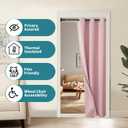 BGment Pink Door Curtain 80 Inch Length for Doorway, Bedroom Closet Curtain, Privacy Thermal Insulated Blackout Grommet Room Divider for Room Separation, 1 Panel, 34 Inch Wide