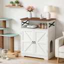 MAHANCRIS Litter Box Enclosure, Tall Cat Litter Box Furniture with Storage