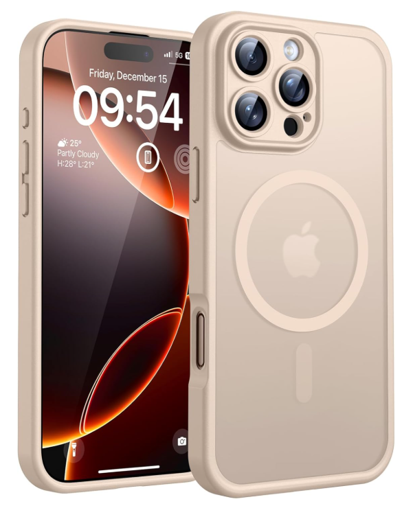 TOCOL Magnetic for iPhone 16 Pro Case, Upgraded Full Camera Protection, Compatible with Magsafe, Drop Protection, Translucent Matte Back Bumper for iPhone 16 Pro 6.3Inch Desert