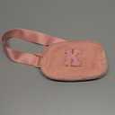 Belt Bag with Initials,Fanny Packs Crossbody Bags for Women Girls Kids,Birthday Graduation Gifts for 5 6 7 8 9 10 11 12 13 14 15 16 Year Old Girl,Trendy Cute Purse Stuff - K,Peach