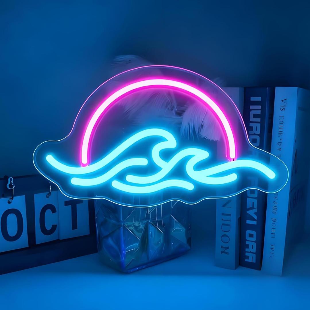 Sunset Neon Sign for Wall Decor Light Up Business Led Sign Birthday Party Gifts Led Decorative Night Signs Room Decorations Christmas Party Gifts for Friend Family Home Living Room Bedroom