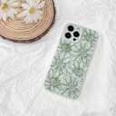 NITITOP Compatible with iPhone 12 Pro Max Case Silicone Cute Flower Floral Sunflowers Pattern for Women Girl Trendy Slim Fit TPU Silicone Shockproof Full Camera Protection Cover - Green