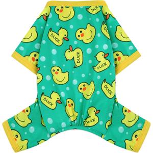 Dog Pajamas for Small Dogs Boy Girl, Dog Clothes Tiny Chihuahua Yorkie Spring Summer Shirt, Cute Puppy Outfit Pjs Jumpsuit Cat Onesie Apparel Pet Clothes (Blue Duck, Medium)