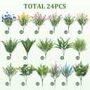 Alupssuc 24 Pcs Artificial Plants Flowers for Outdoors UV Resistant Decor