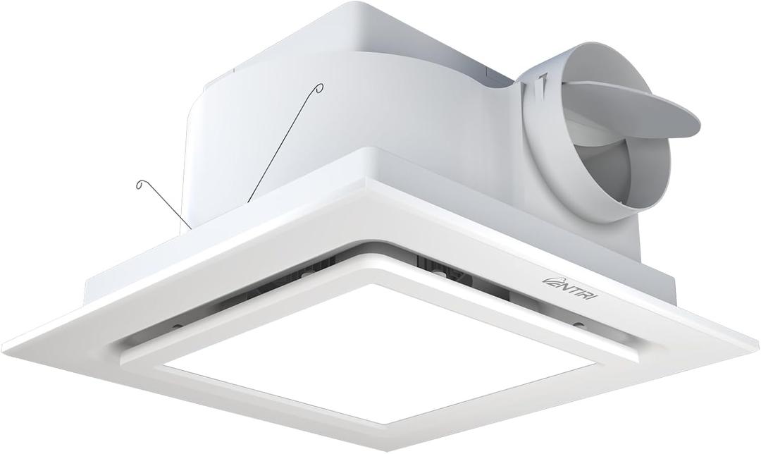 Bathroom Exhaust Fan with Light, 12 INCH, Upgraded Quiet Square Vent Fans with LED Light, 141 CFM, for Bathroom, Office, Home
