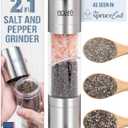 Epar 2 in 1 Salt and Pepper Grinder Combo  Manual Dual Salt and Pepper Grinder in One for Kitchen Use  Stainless Steel Himalayan Salt Grinder Refillable All-in-One