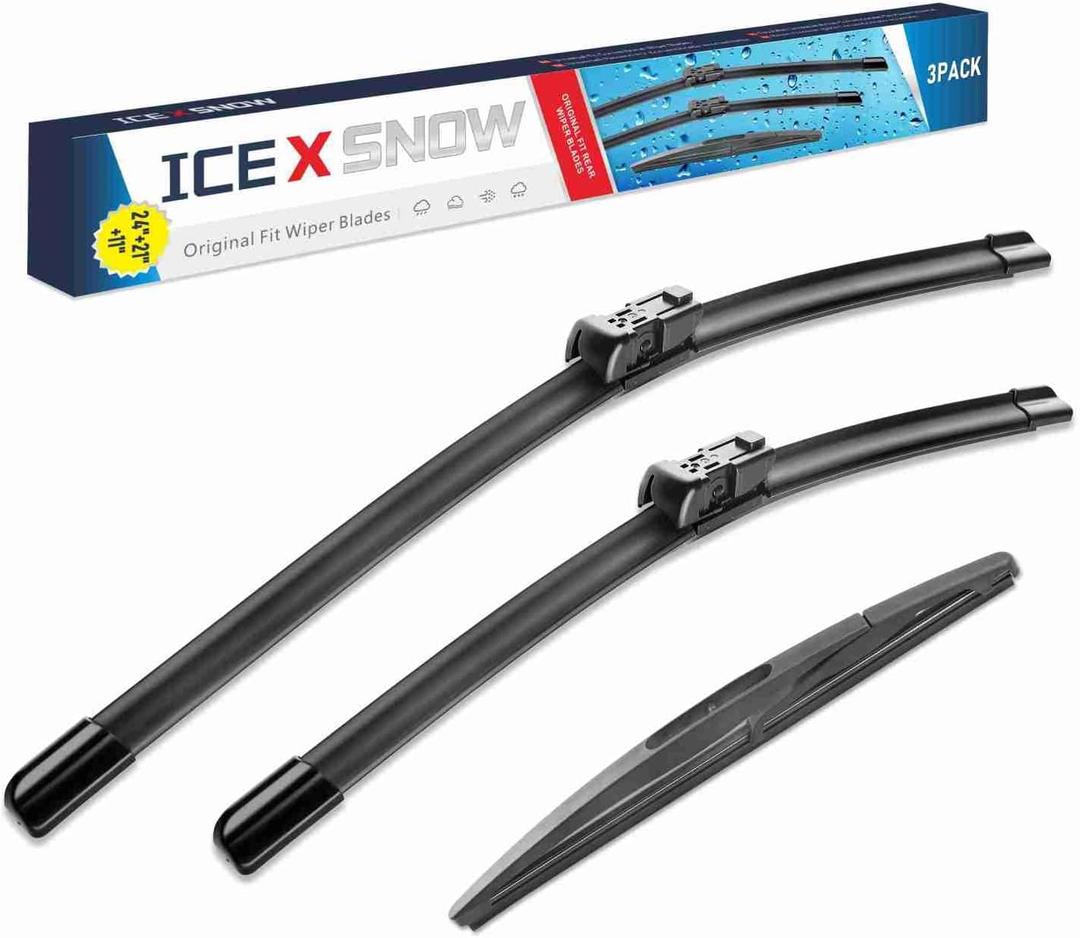 IceXsonw Windshield Wiper Blades Replacment for GMC Acadia 2011-2007,Saturn Outlook 2010-2007 OEM Quality Wiper Blades-24"/21"/11" Top Lock,Set of 3