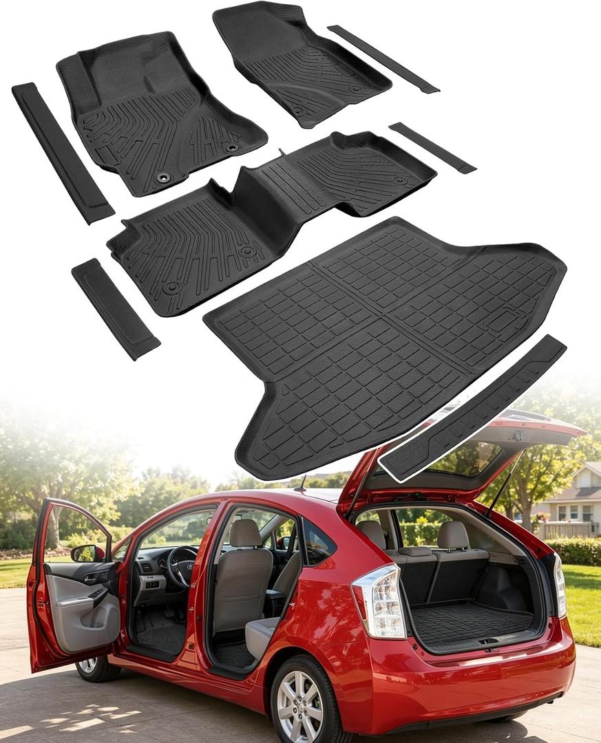Floor Mats for Toyota Prius 2004 2005 2006 2008 2008 2009, 9PCS TPE Set