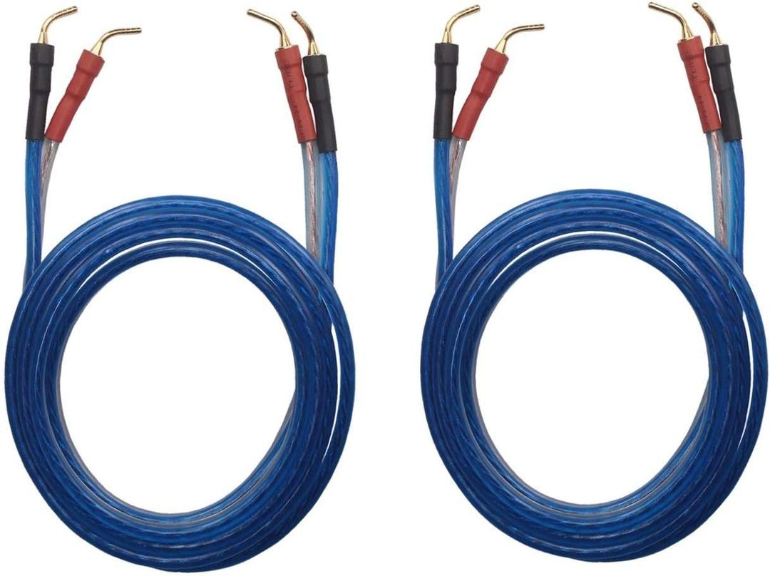 KK ZB-ZB 1pair Set(Total 8 pin Plug) HiFi OFC Speaker Wire, Pin Type Plug to Pin Type Plug