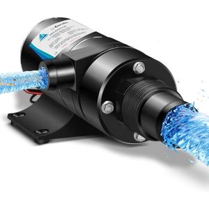 Upgraded 12V Macerator Pump for Jabsco 18590-2092, Open Flow | Self-Priming | Anti-Clog | Run-Dry, 12 GPM Macerator Pump with Thermal Protection and Waste Evacuation, for RV, Yacht, Marine, Toilet