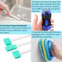 Elkanah Cleaning Brushes for Household use Small Cleaning Brushes for Small Spaces Sink Bathroom Deep Cleaning Supplies Set of 10