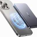 TORRAS MiniMag Power Bank,Ultra-Slim 10,000mAh Magnetic Wireless Portable Charger, 22.5W Fast Charging Battery Pack with USB-C Cable Designed for iPhone 16 Pro Max/16 Pro/16/15/14/13/12, Glacier Gray