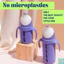 The Minis - Set of 1 - Glass Sippy Cup for Toddlers - 5oz | Spill-Proof | Silicone Straw | Mint Green & Indigo Purple | Liquids Never Touch Plastic